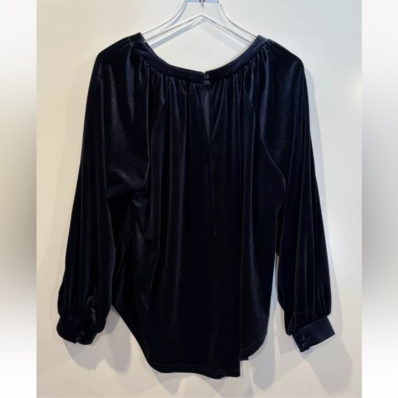 Umgee Blue Velvet Velour Tunic Top Blouse Shirt Womens Size Small (1698) - Picture 2 of 4